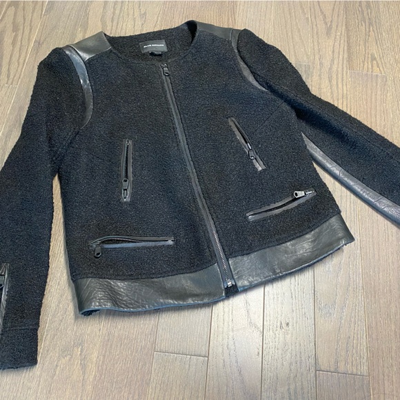 Club Monaco Tweed Leather Jacket - Picture 2 of 8